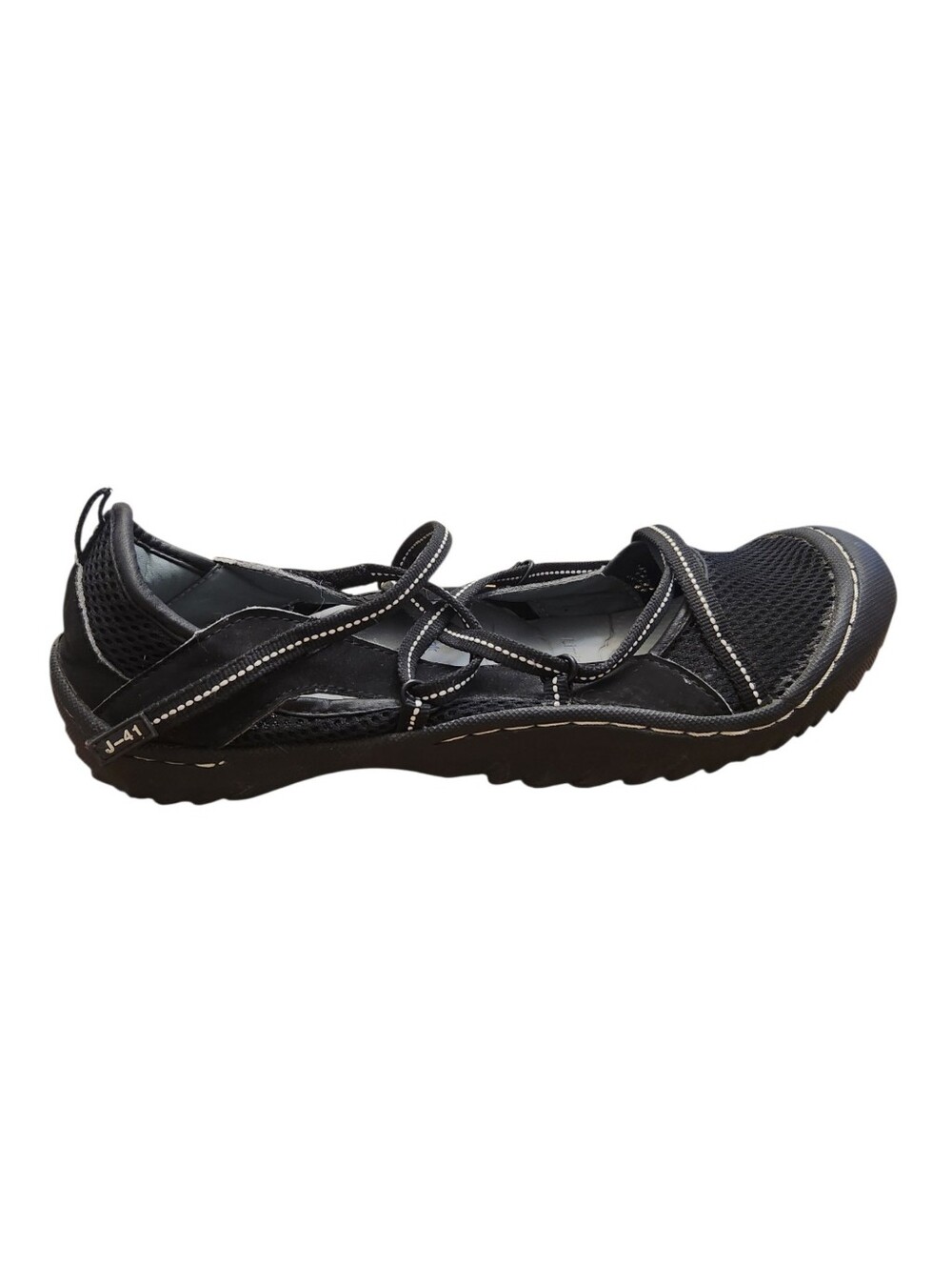 J-41 Sandals Genesis Womens Size 10 M Black Slip On Shoes Strappy Vegan